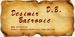 Desimir Batrović vizit kartica